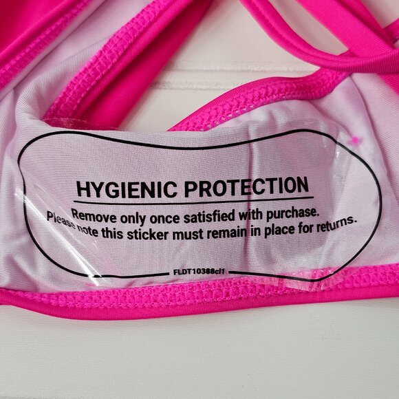 Women's Hot Pink Twist Front Side Shirred Bikini Set by Tempt Me Size S NWOT - Picture 12 of 14